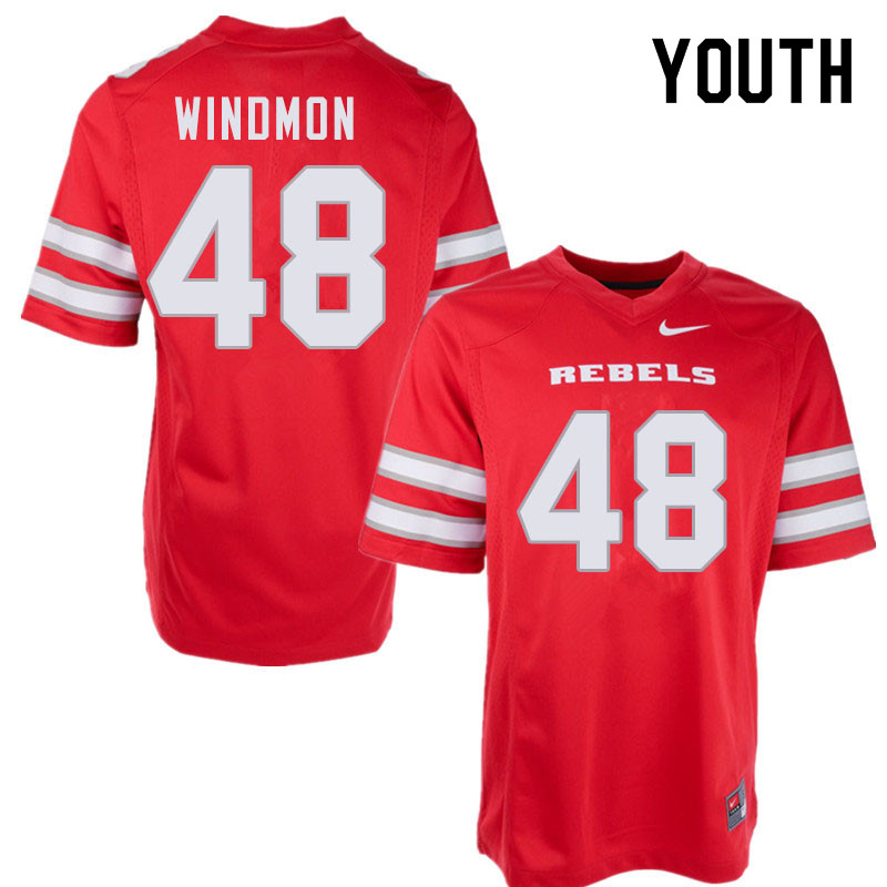 Youth #48 Jacoby Windmon UNLV Rebels College Football Jerseys Sale-Red - Click Image to Close